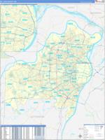 St. Louis, Mo Wall Map Zip Code